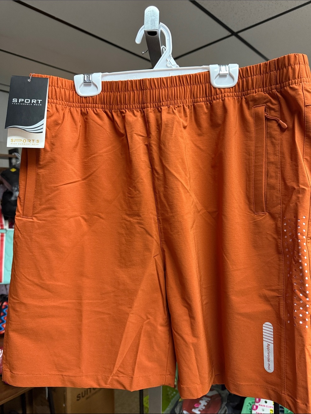Sporto Orange Men's Athletic Shorts with Elastic Waist